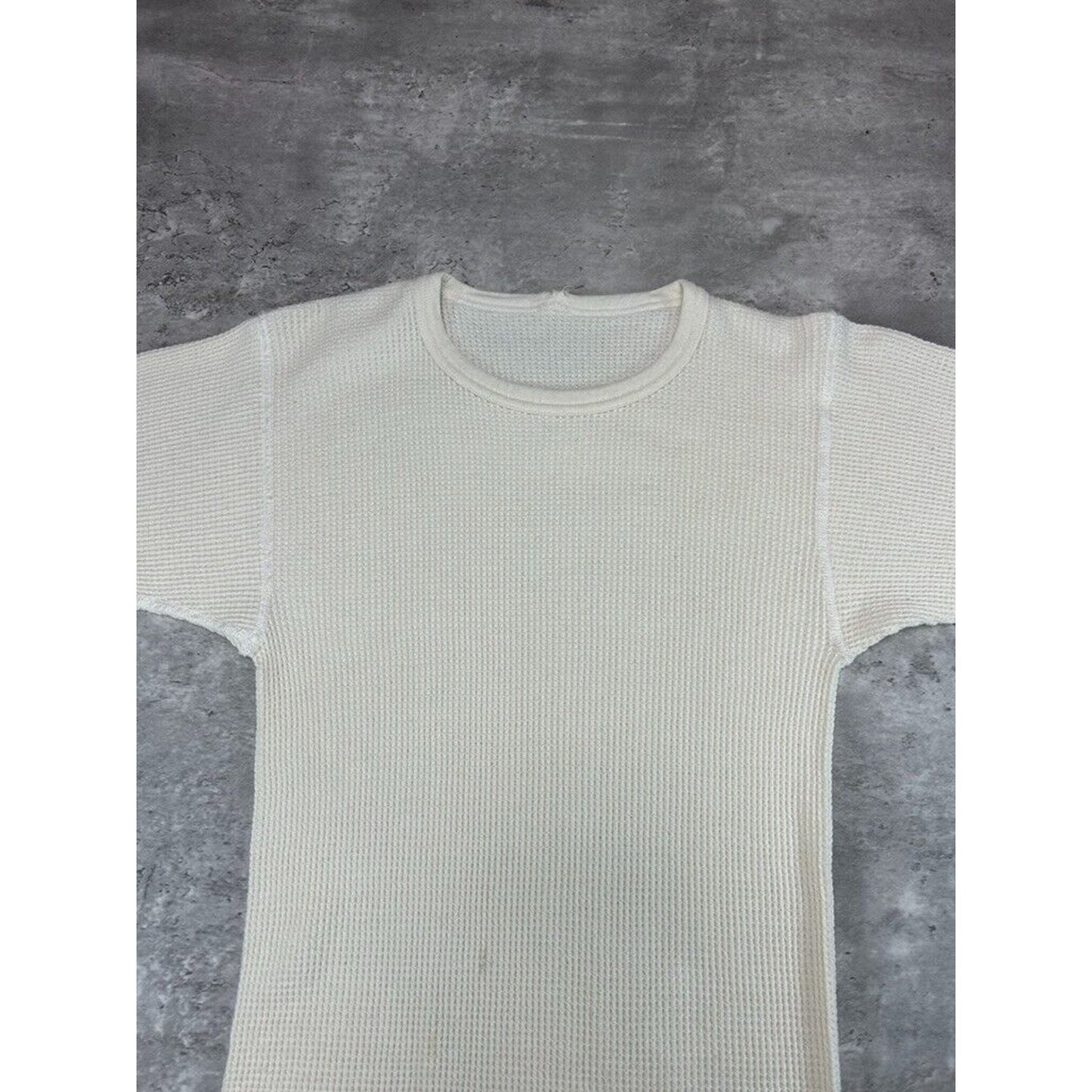 Vintage 1970s Blank Thermal Print Long Sleeve T-Shirt Size Medium Tall