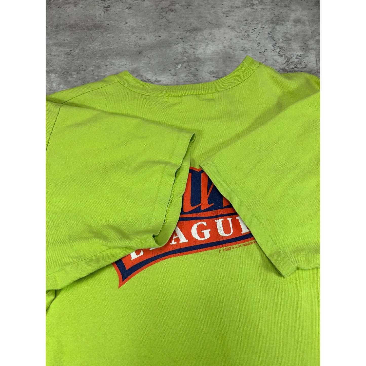 Vintage 1992 B.U.M Equipment Bum League Tailsweep Spellout T-Shirt Size Large