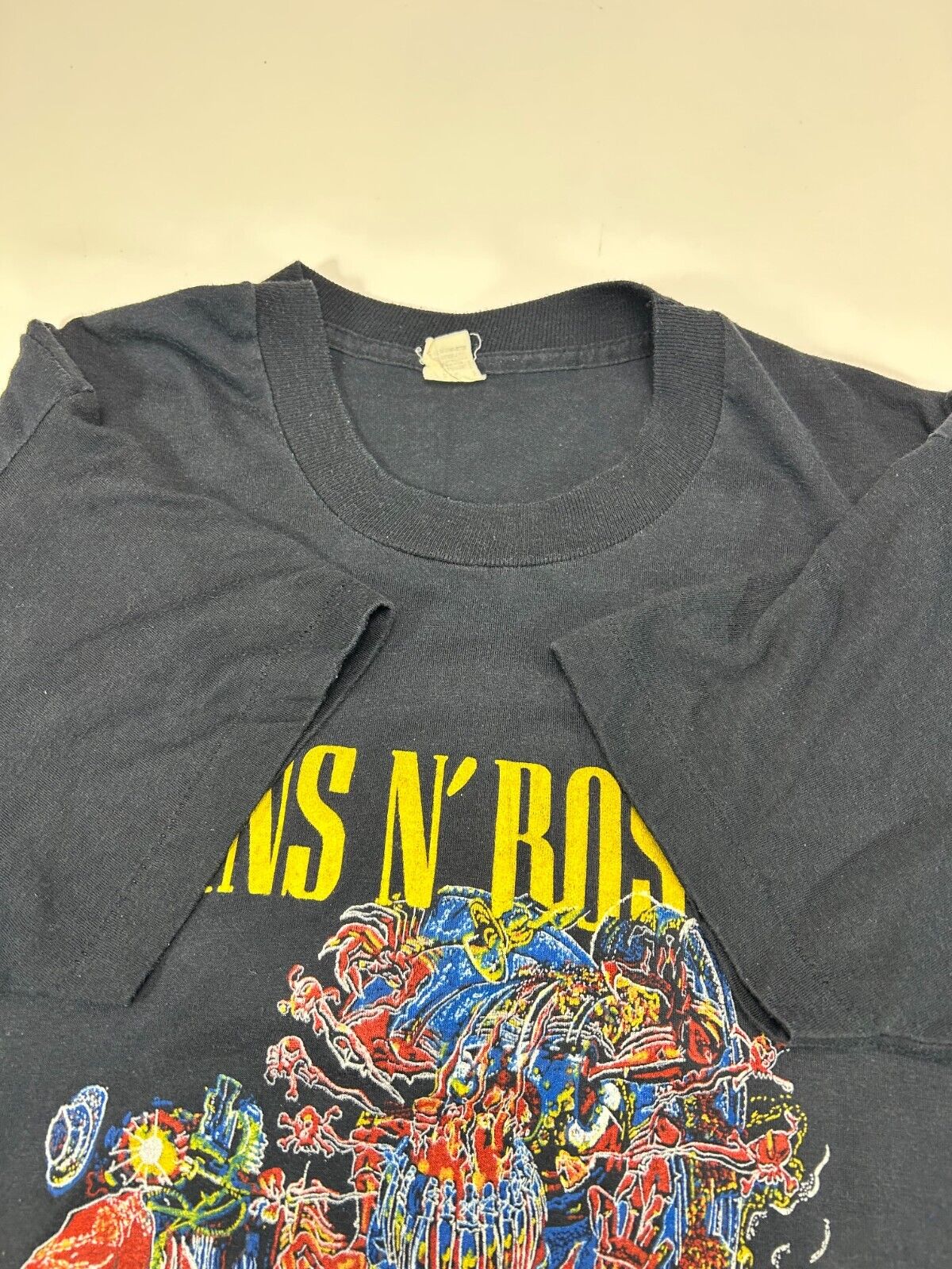Vintage 80s Guns & Roses Use Your Illusion Tour Rock And Roll Music T-Shirt Size Large