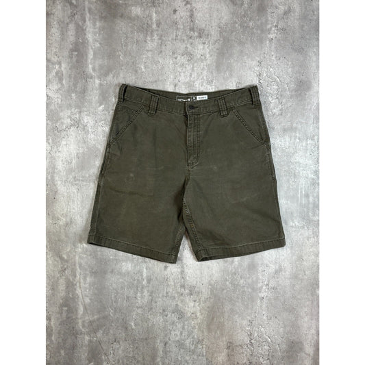 Carhartt Relaxed Fit Canvas Workwear Five Pocket Shorts Size 36 Green