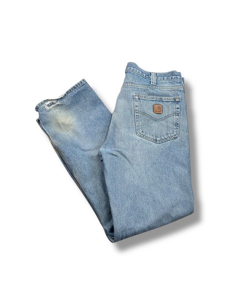 Vintage Carhartt Medium Wash Denim Workwear Pants Size 37