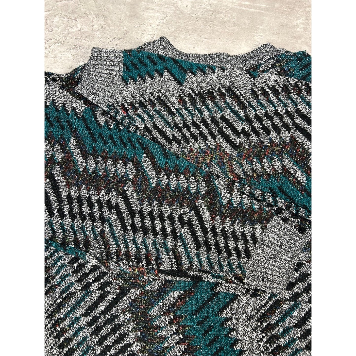 Vintage 90s Daniel Henry Abstract Pattern Knit Sweater Size Large