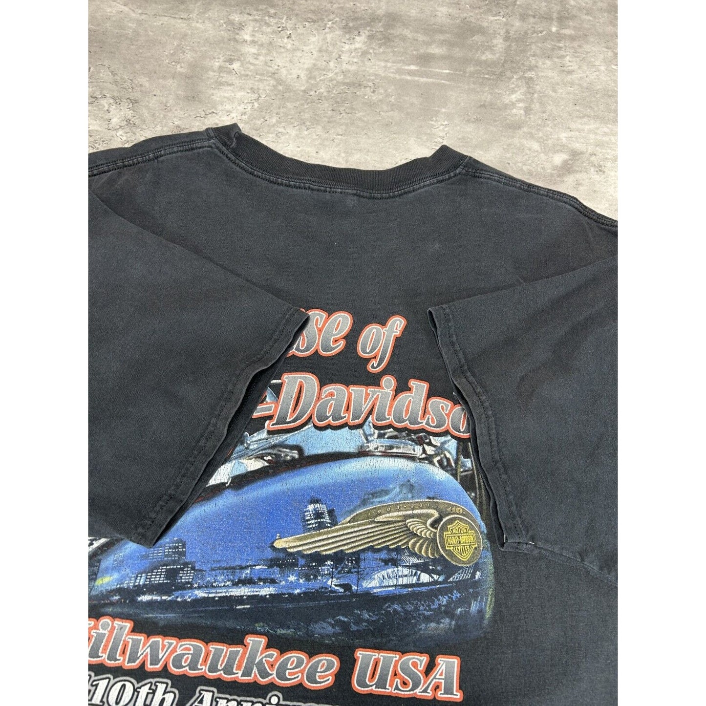 Vintage Harley Davidson Motorcycles Graphic Spell Out T-Shirt Size XXL Black