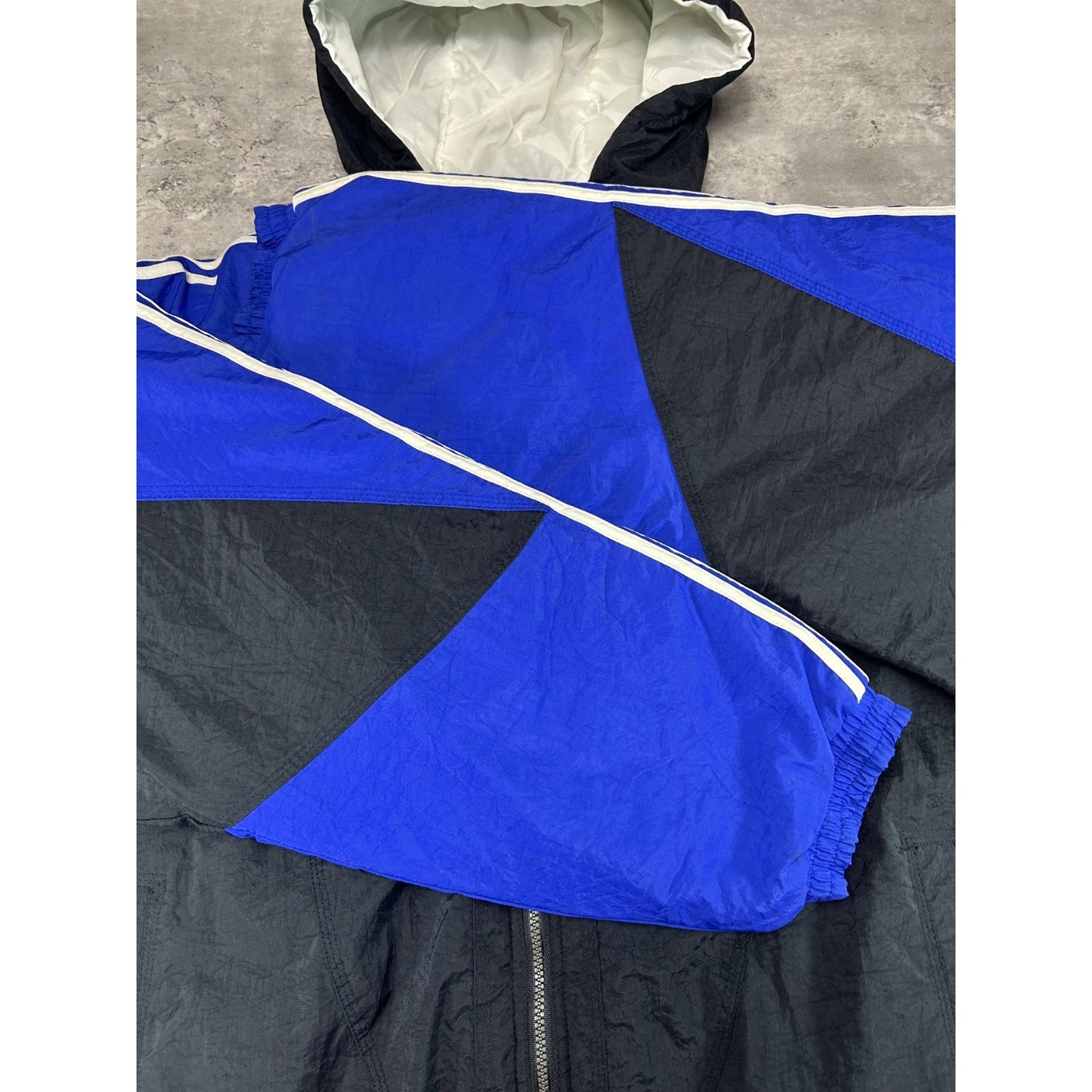 Vintage 90s Adidas Insulated Embroidered Trefoil Full Zip Nylon Jacket Sz Large