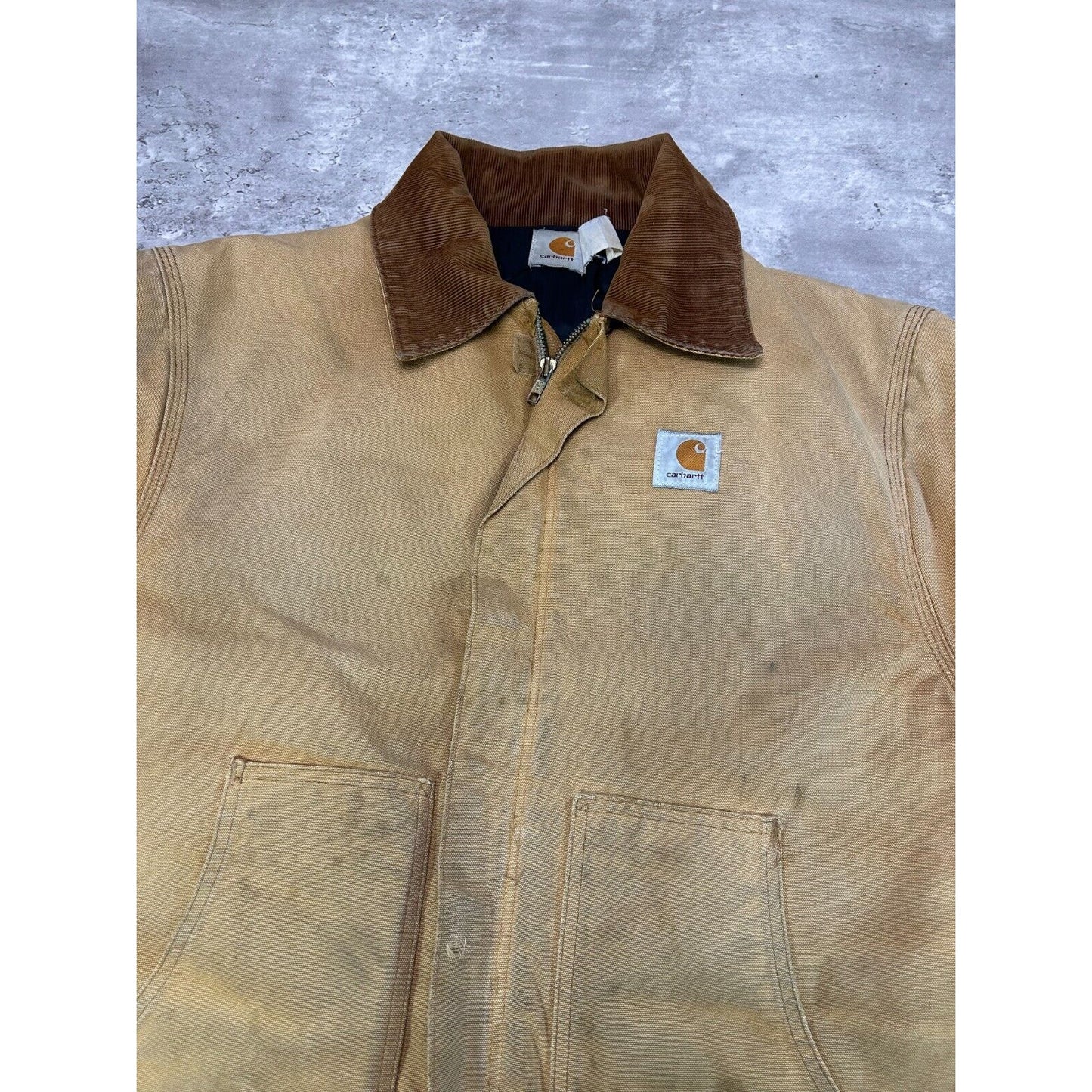 Vintage Carhartt Quilted Lined Canvas Workwear Cropped Arctic Jacket Size XL