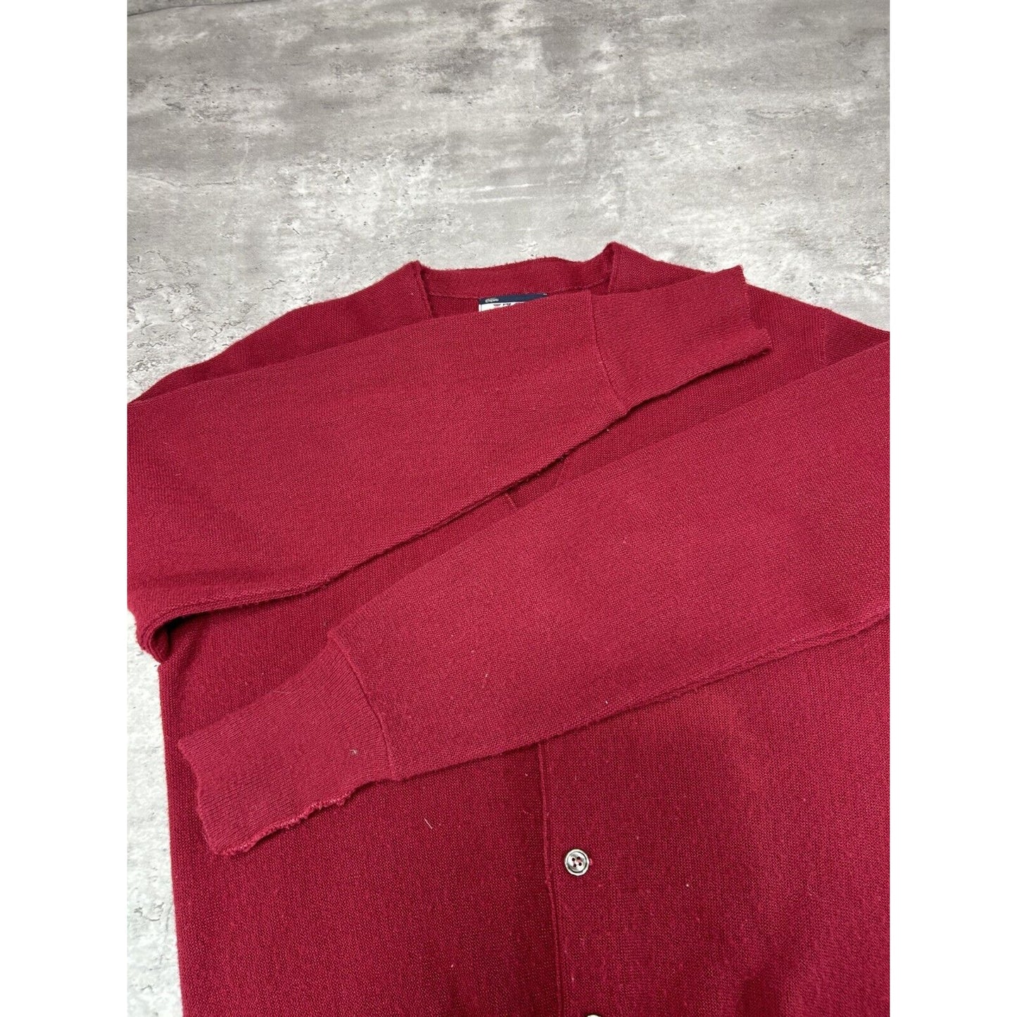 Vintage 1980s Izod Lacoste Embroidered Logo Cardigan Knit Sweater Size Medium