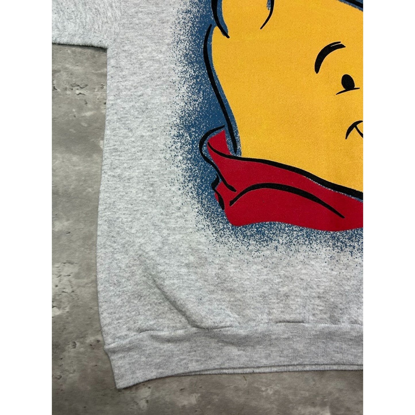 Vintage 90s Disney Winnie The Pooh Cartoon TV Promo Big Face Sweatshirt Size Large