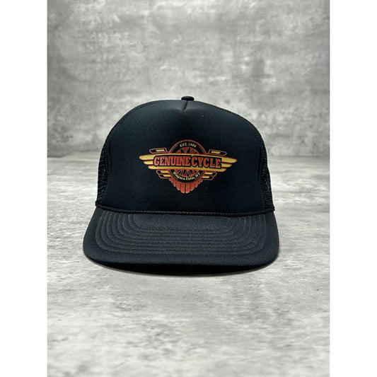 Vintage 80s/90s Niagara Genuine Cycles Graphic Trucker Snapback Trucker Hat OSFA