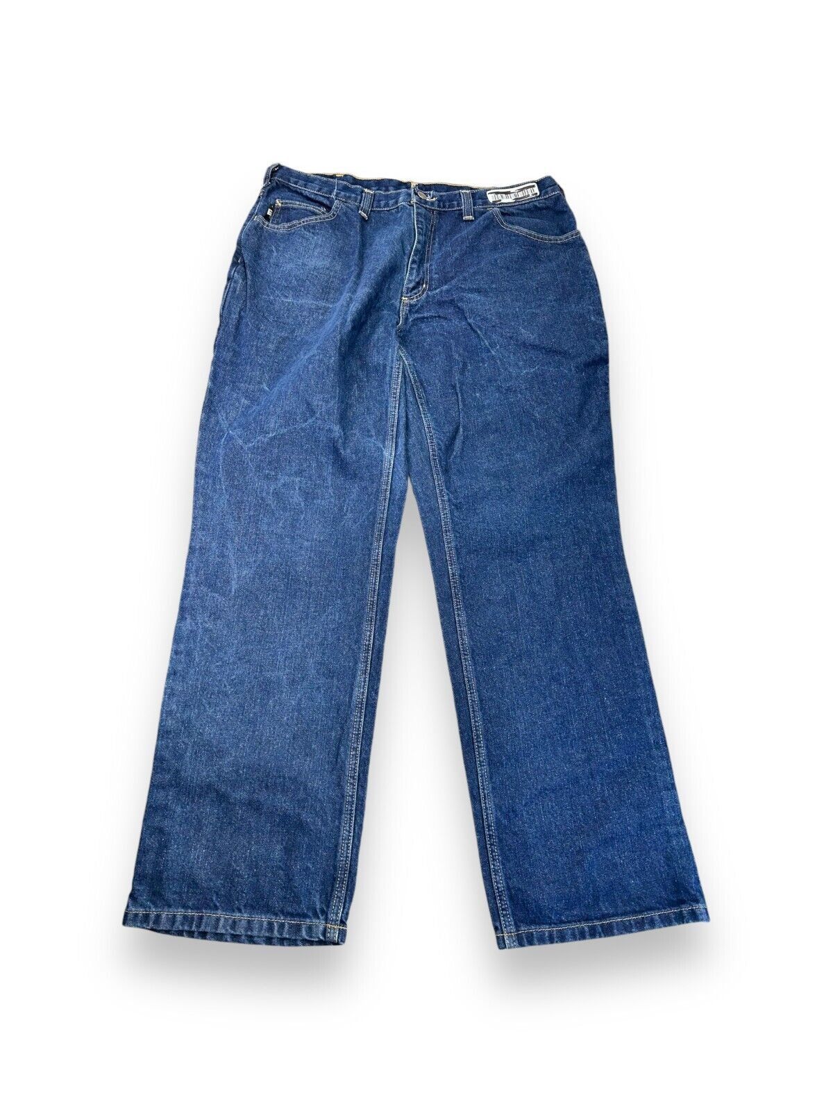 Vintage Carhartt FR CAT2 Dark Wash Denim Workwear Pants Size 37W Blue