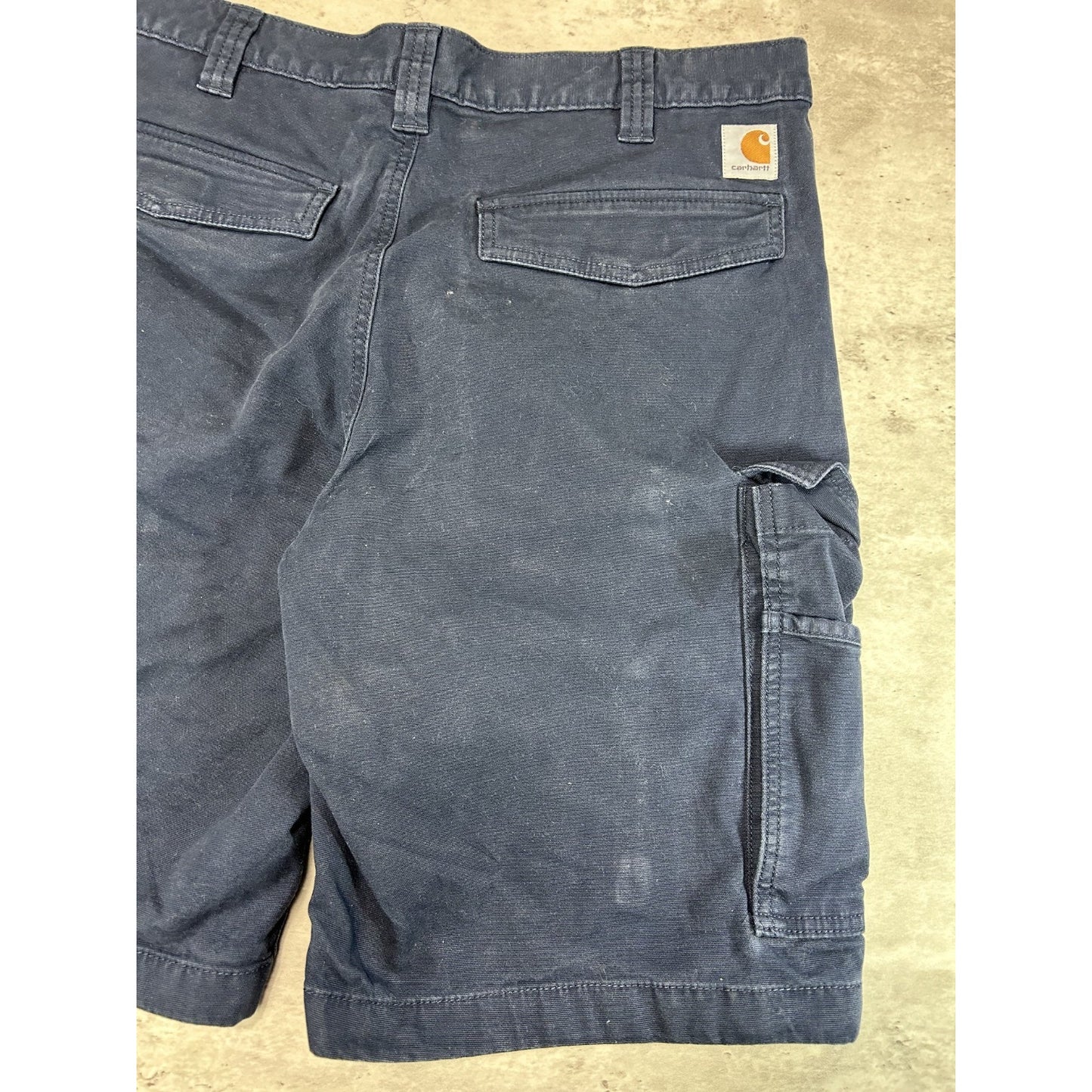 Carhartt Canvas Workwear Multi Pocket Cargo Shorts Size 36 Blue