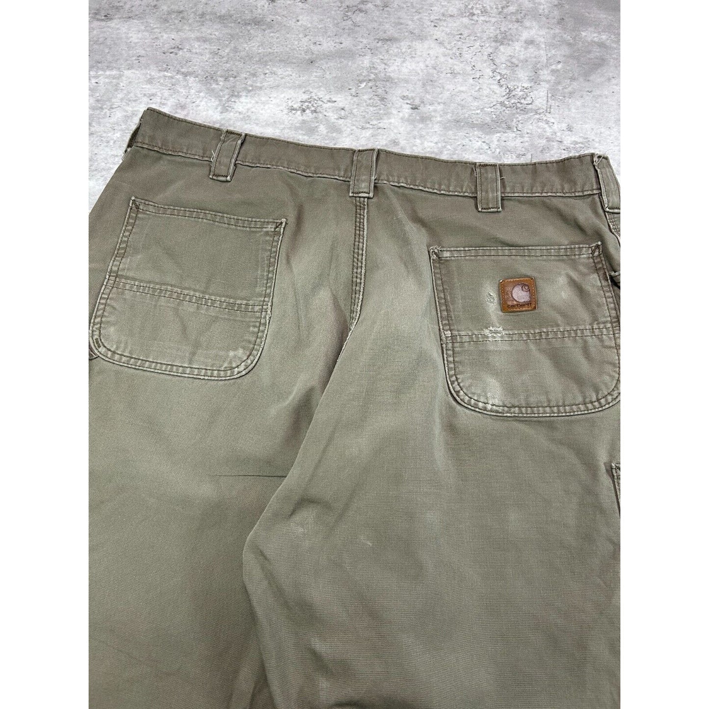 Carhartt Loose Fit Canvas Workwear Carpenter Pants Size 39 Brown