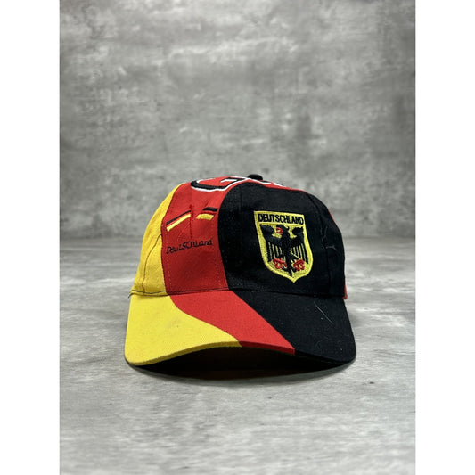 Vintage 90s Team Germany Deutschland World Cup Cap Swirl Snapback Hat OSFA