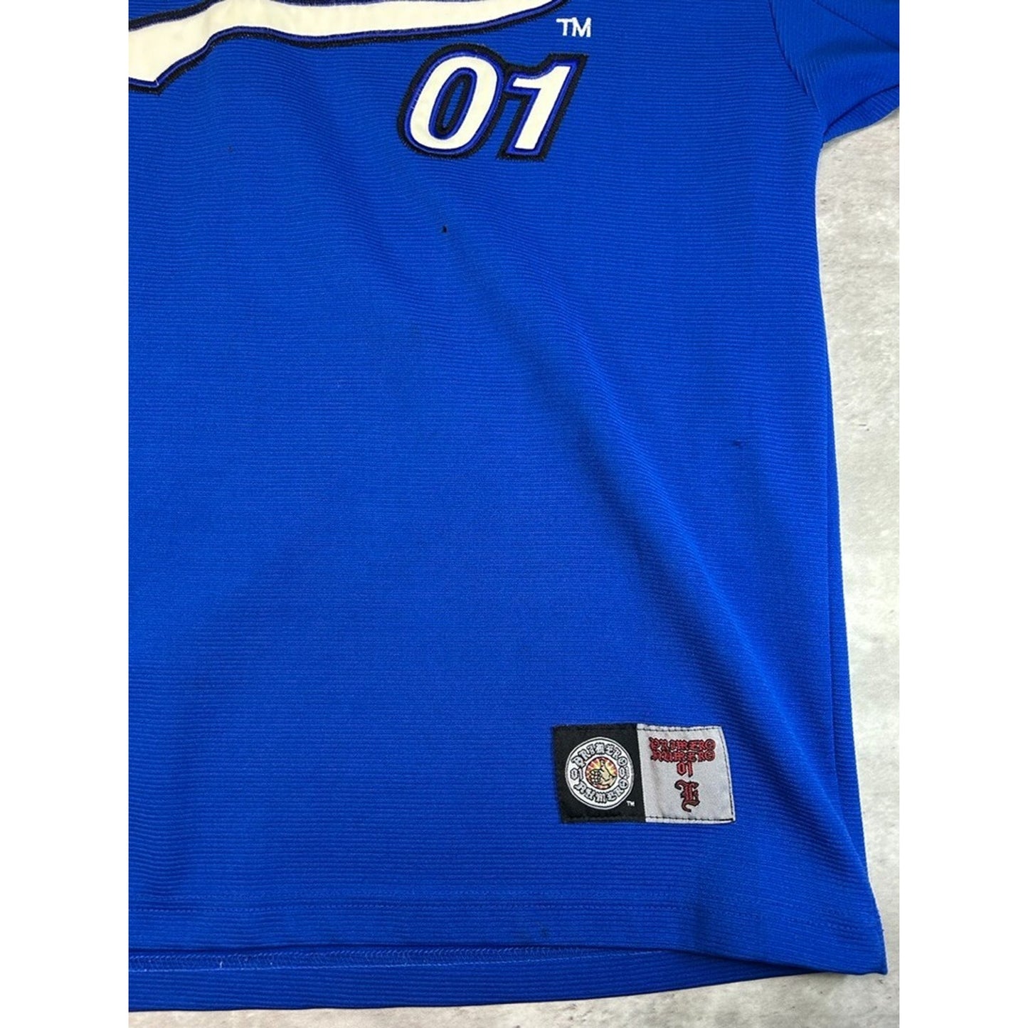 Vintage Y2K Primero #01 Tailsweep Spellout Nylon Football Jersey Size XXL