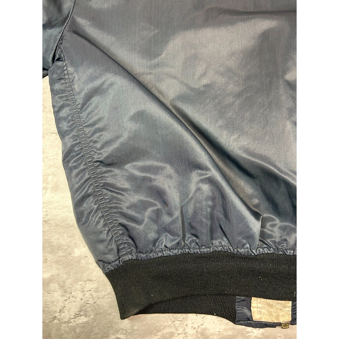 Vintage 80s Military Full Zip Pilots Bomber Jacket Size Large Black