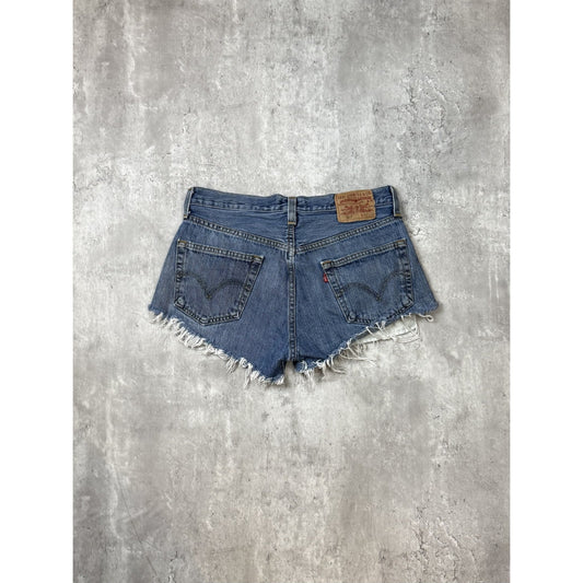 Vintage Womens Levis XX Red Tab 501 Dark Wash Button Fly Denim Shorts Size 32