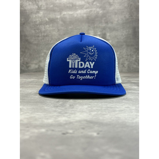 Vintage 90s TIm Hortons Child Foundation Trucker Snapback Hat OSFA