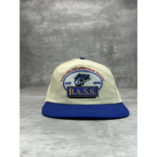 Vintage 1994 Bass Angler Sportsman Embroidered Fishing Snapback Hat OSFA