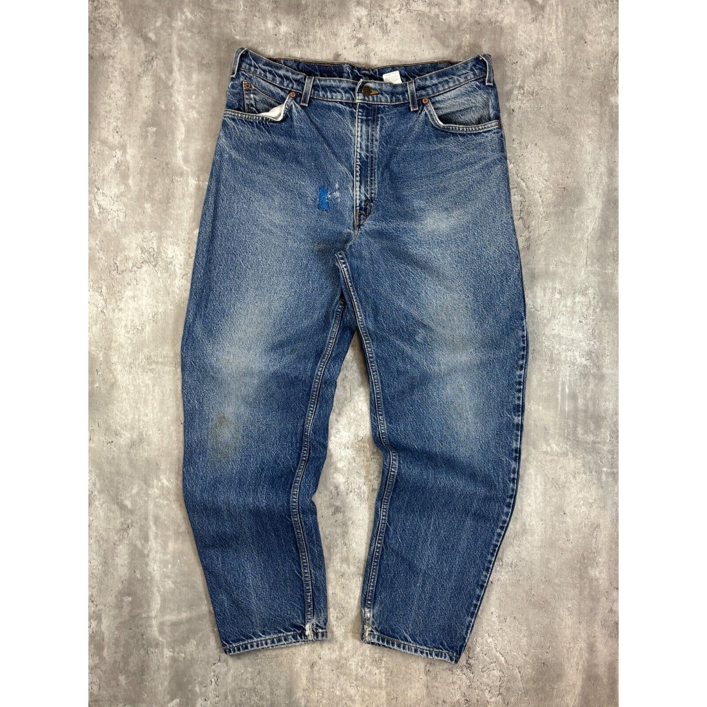Vintage 80s Levis 550 Orange Tab Relaxed Fit Medium Wash Denim Pants Size 37