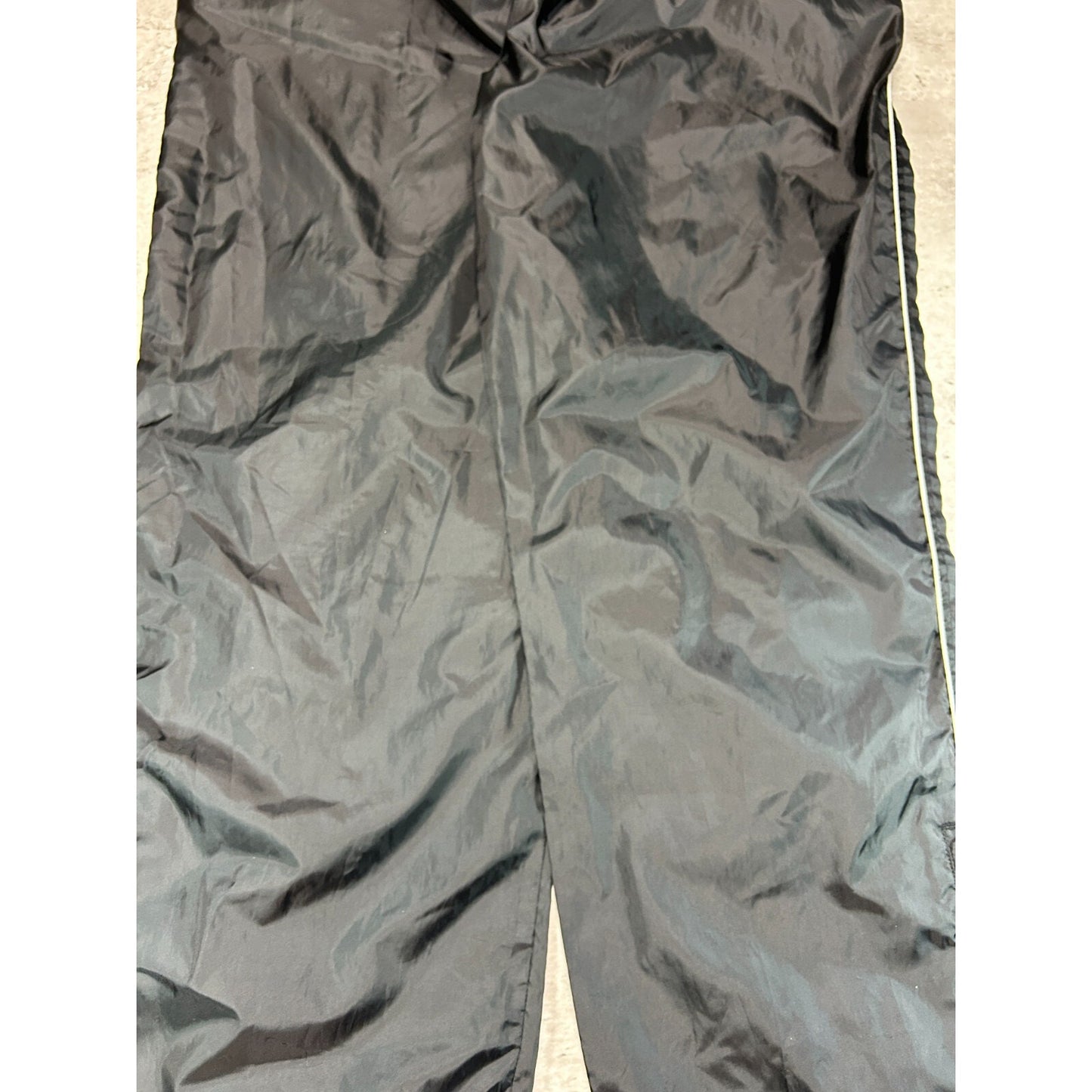 Vintage 90s Side Piping Nylon Track Pants Size Medium Black
