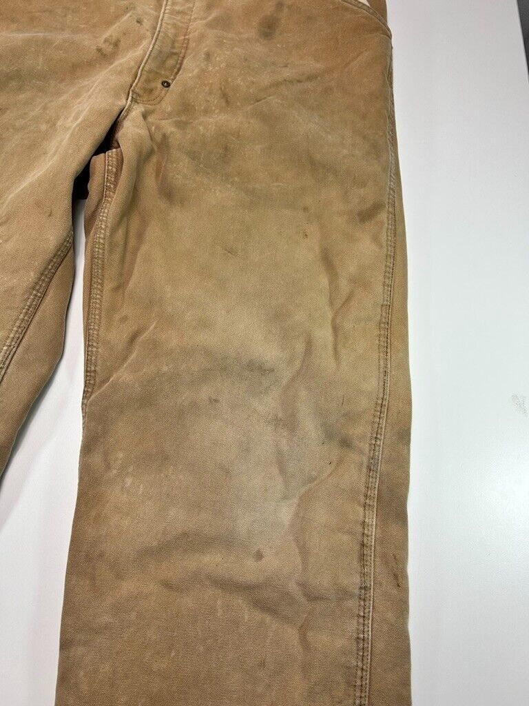 Vintage 90s Carhartt Quilted Lined Canvas Workwear Pants Size 35 Made In USA