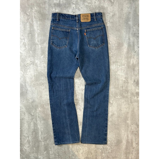 Vintage 90s Levis Orange Tab Dark Wash Denim Pants Size 33 Blue