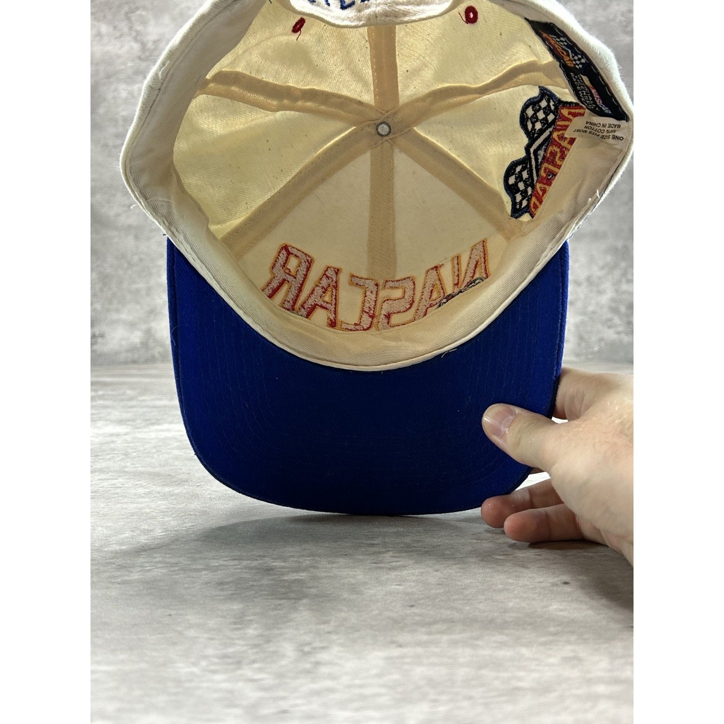 Vintage 90s Nascar Cafe Embroidered Spellout Snapback Hat OSFA White