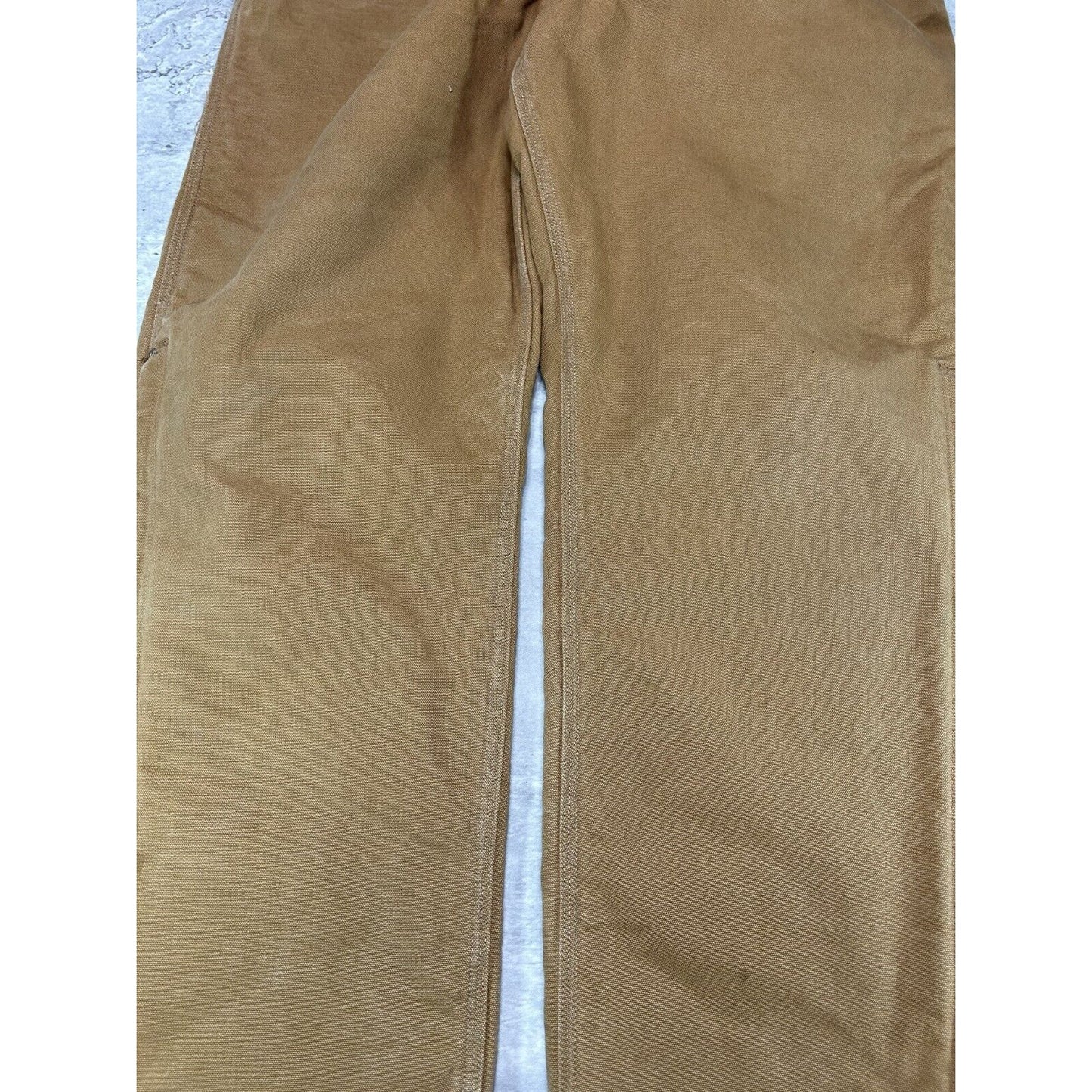Vintage 90s Carhartt Quilted Lined Canvas Riveted Workwear Pants Size 38 Beige