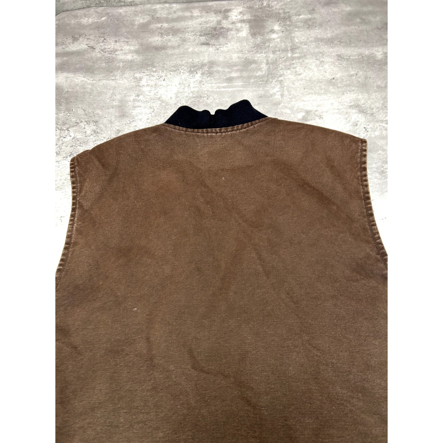 Vintage Carhartt Quilted Lined Canvas Workwear Vest Size XXL Brown