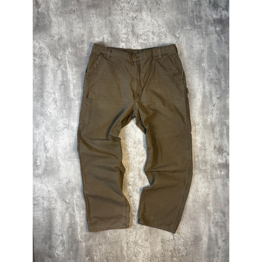 Carhartt Loose Fit Canvas Workwear Carpenter Pants Size 39 Brown