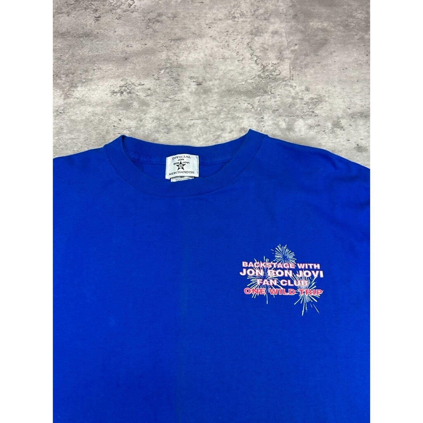 Vintage 2001 Bon Jovi One Wild Time Rock Music Concert T-Shirt Size XL Blue