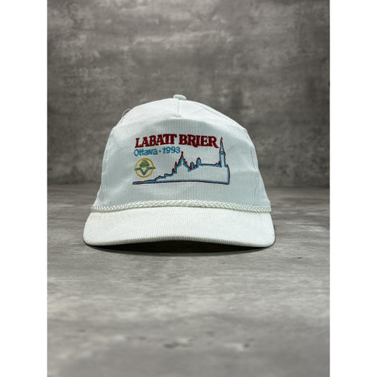 Vintage 1993 Labatt Brier Embroidered Spellout Corduroy Snapback Hat OSFA
