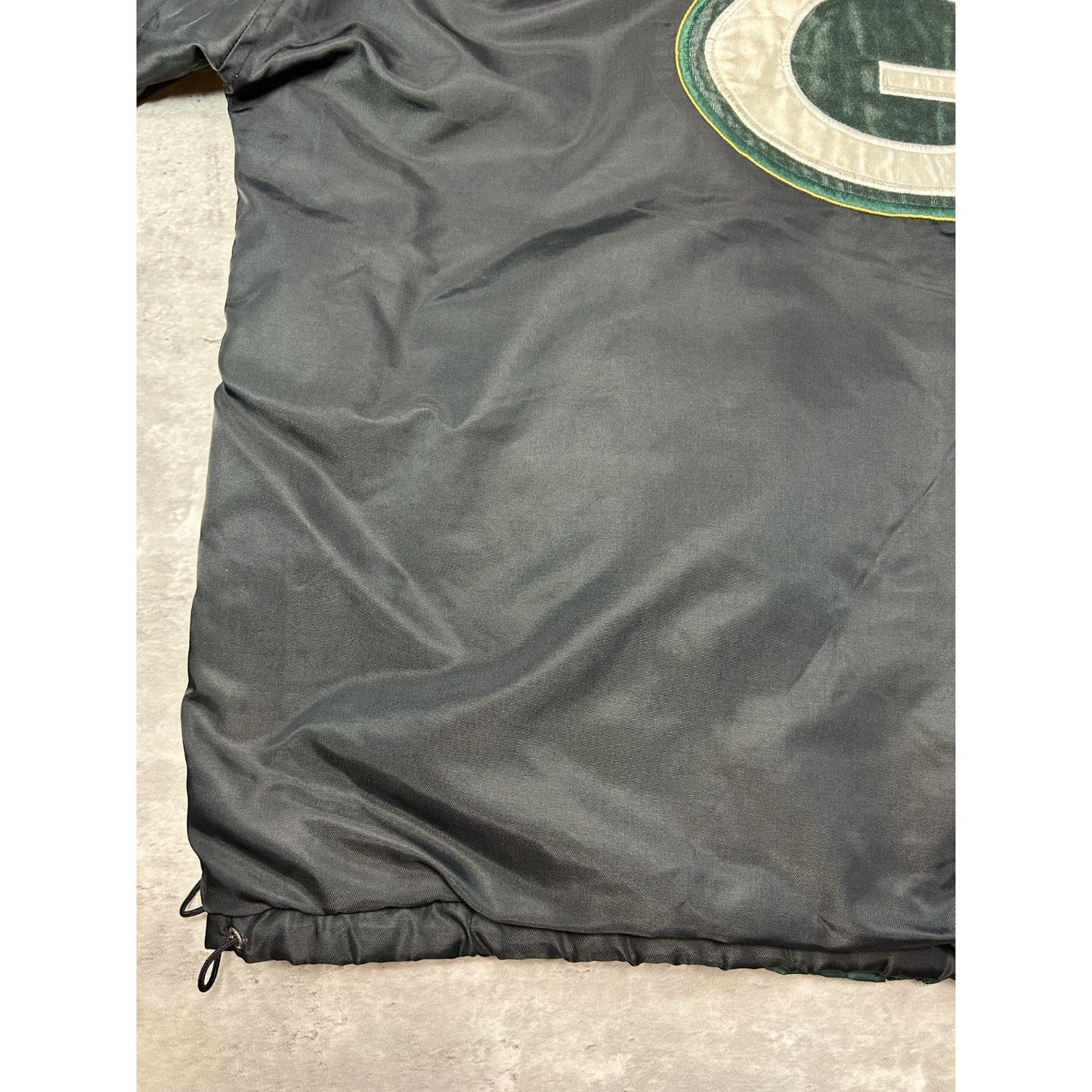 Vintage 90s Green Bay Packers NFL Insulated Full Zip Nylon Jacket Size Medium