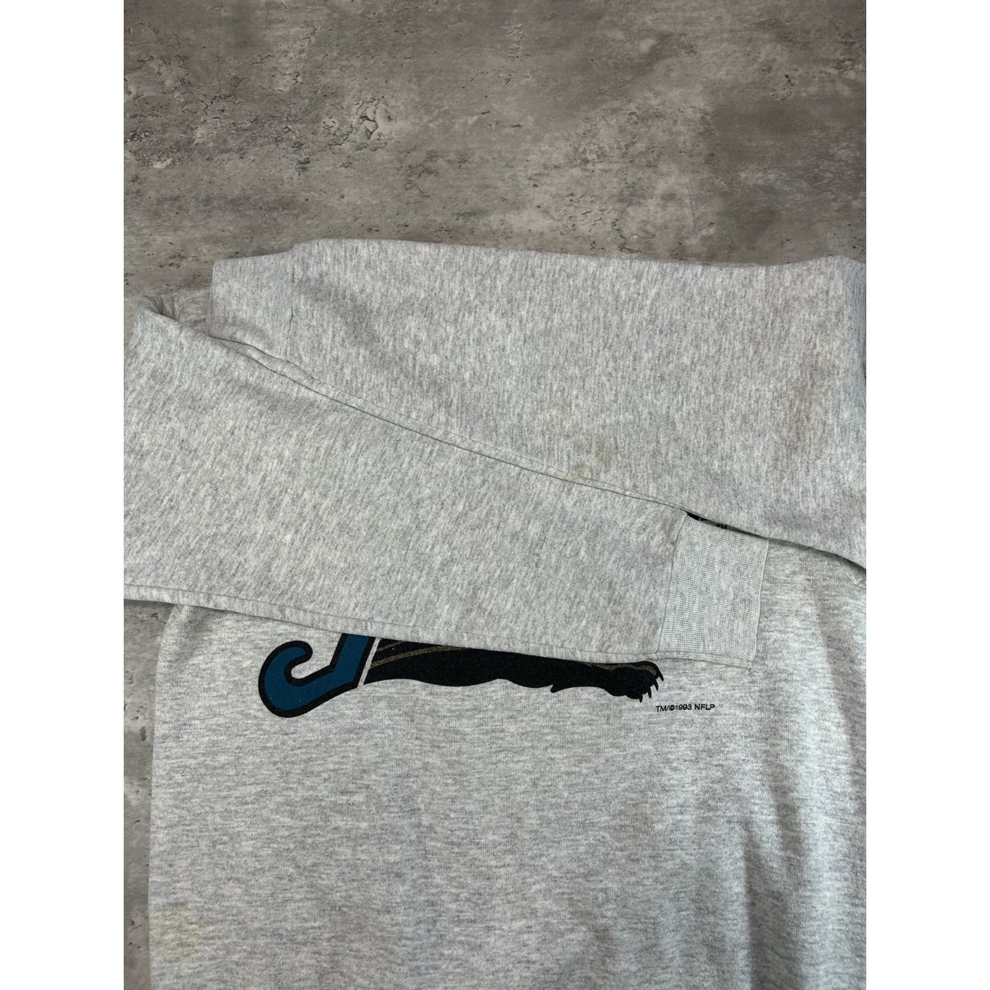 Vintage 1993 Jacksonville Jaguars NFL Banned Logo Graphic Sweatshirt Size Large