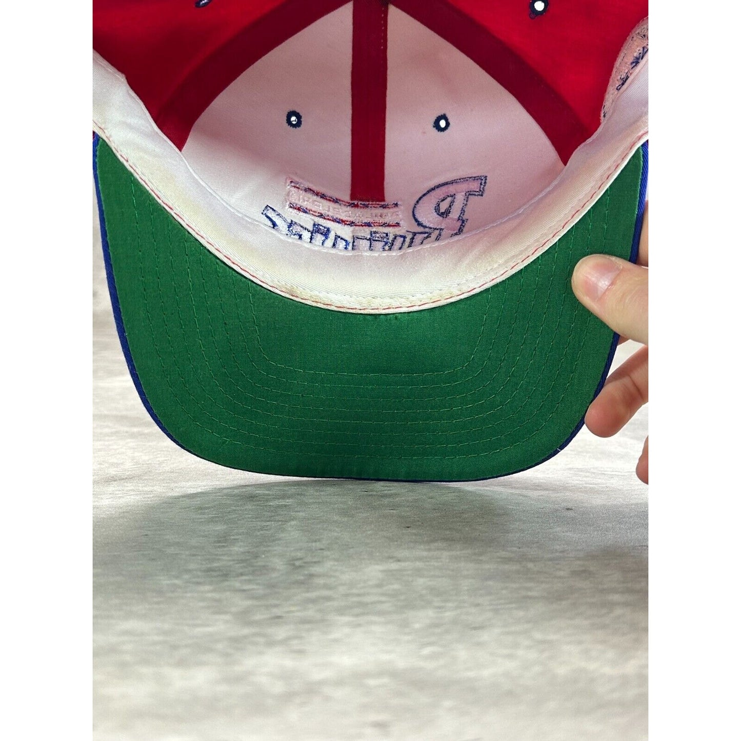 Vintage 90s Philadelphia Phillies MLB Embroidered Spell Out Snapback Hat OSFA