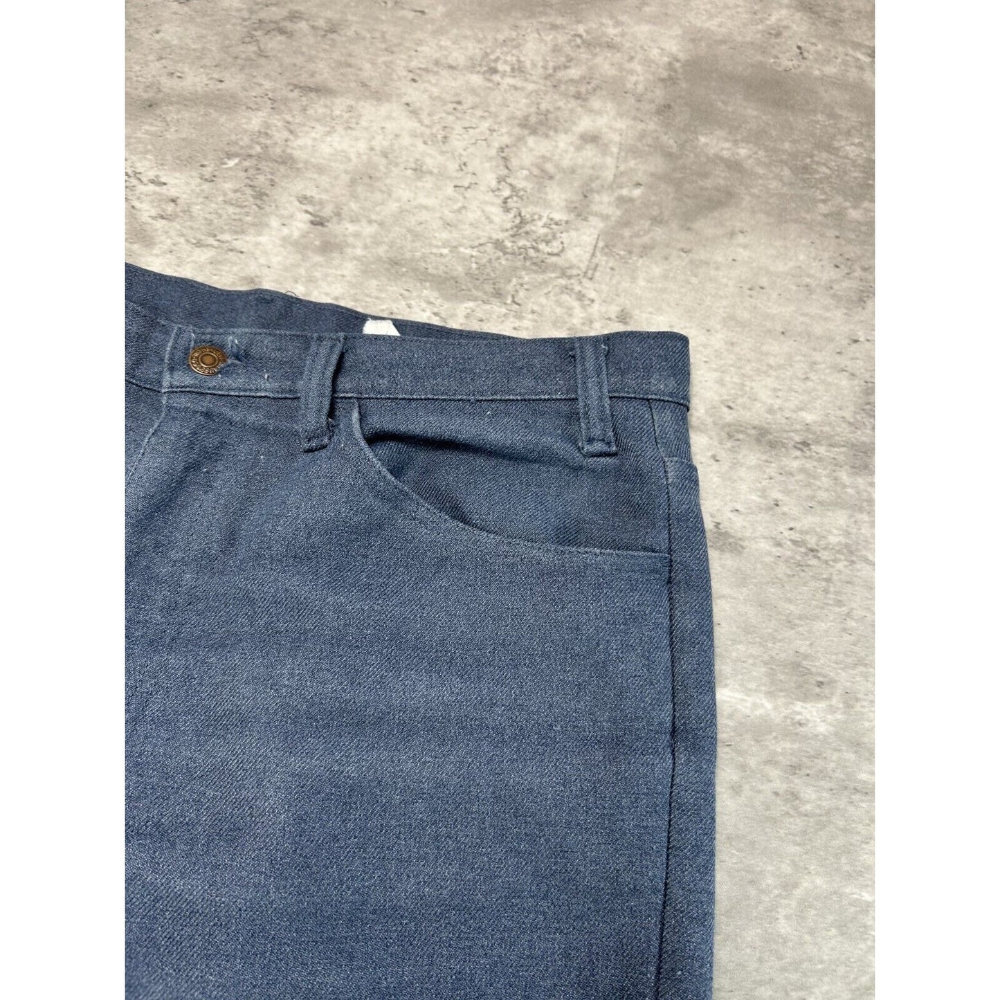 Vintage 1970s Levis Strauss Wide Leg Blue Trouser Style Pants Size 34