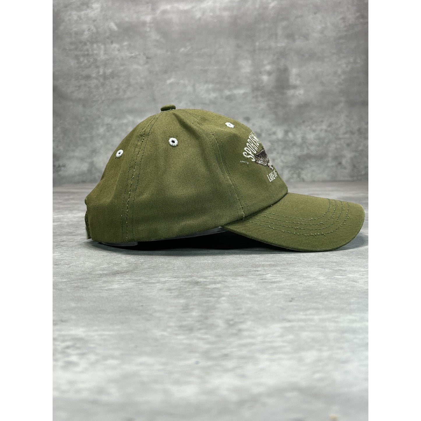 Vintage Sportsmans Lodge Walleye Embroidered Fishing Strapback Hat OSFA