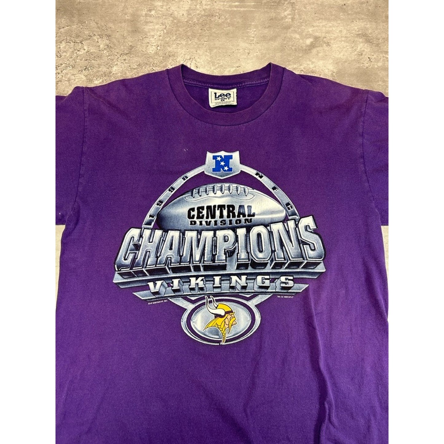 Vintage 1998 Minnesota Vikings NFL NFC Central Division Champs T-Shirt Size Large