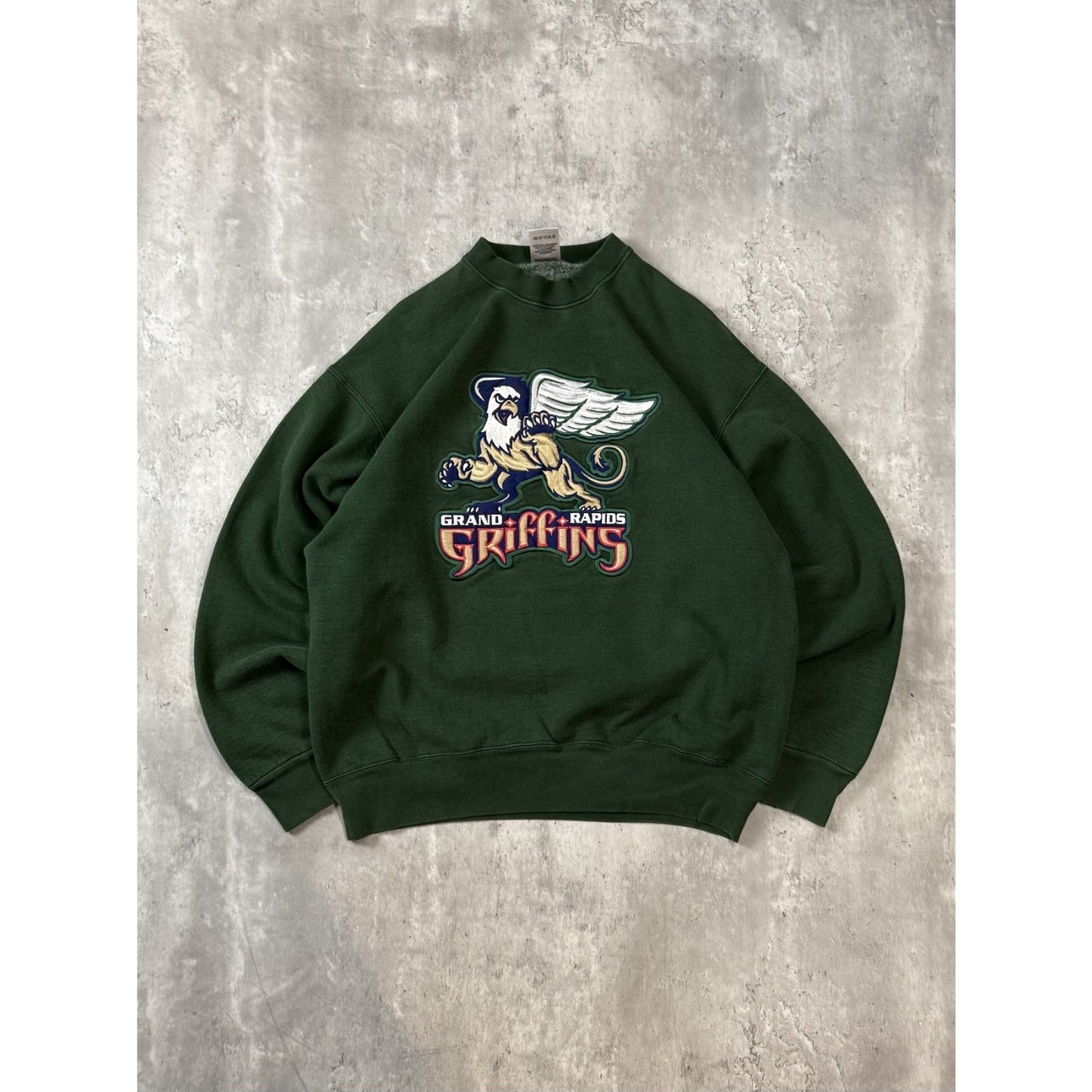 Vintage Grand Rapid Griffins AHL Embroidered Logo Hockey Sweatshirt Size Large
