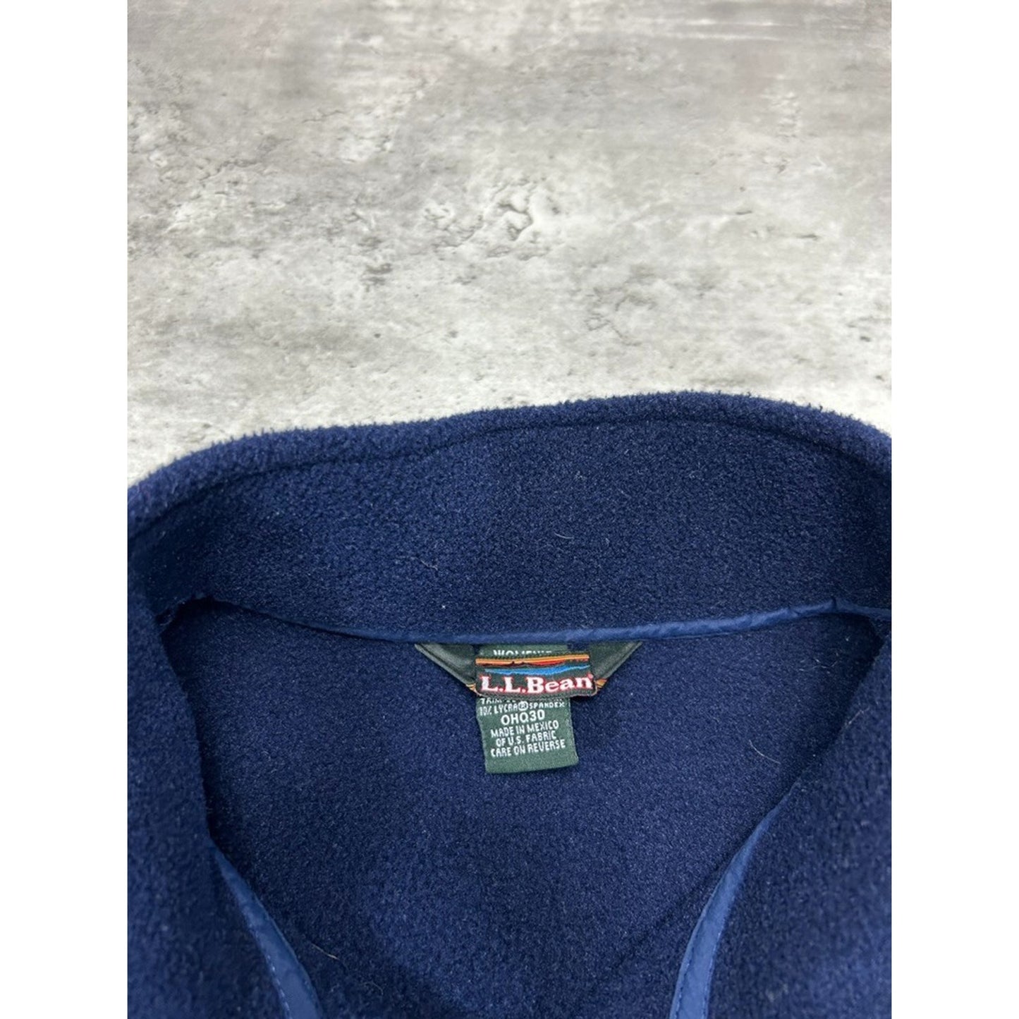 Vintage Womens L.L. Bean Full Zip Fleece Sweatshirt Size Large Blue