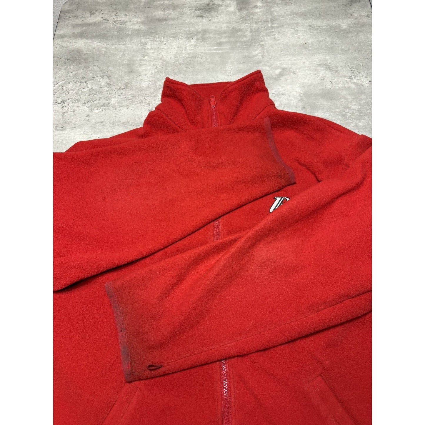 Vintage Budweiser Racing Team King Of Beers Fleece Sweatshirt Size XL Red