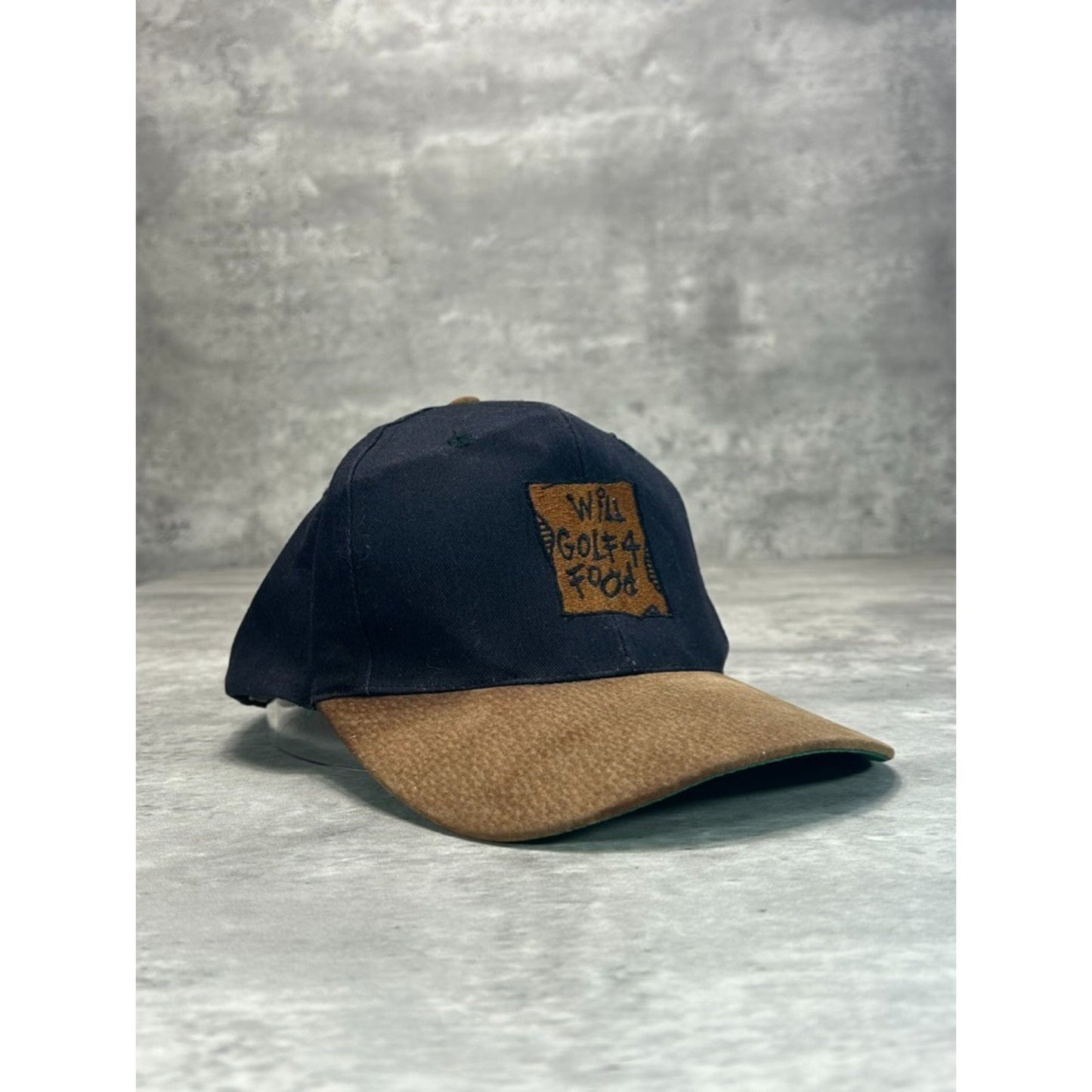 Vintage 90s Will Golf 4 Food Embroidered Comedy Slogan Strapback Hat OSFA