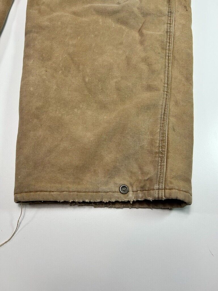 Vintage 90s Carhartt Quilted Lined Canvas Workwear Pants Size 35 Made In USA