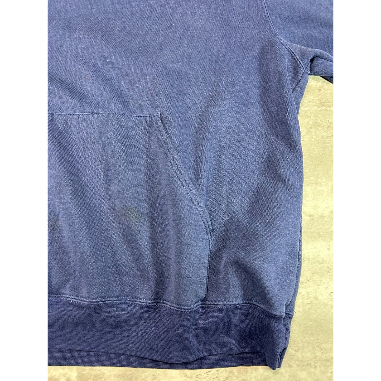 Vintage Carhartt Embroidered Spellout Hooded Workwear Sweatshirt Size XXL Blue