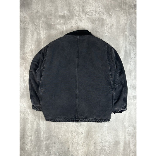 Vintage Carhartt Insulated Canvas Workwear Arctic Jacket Size XXL Black