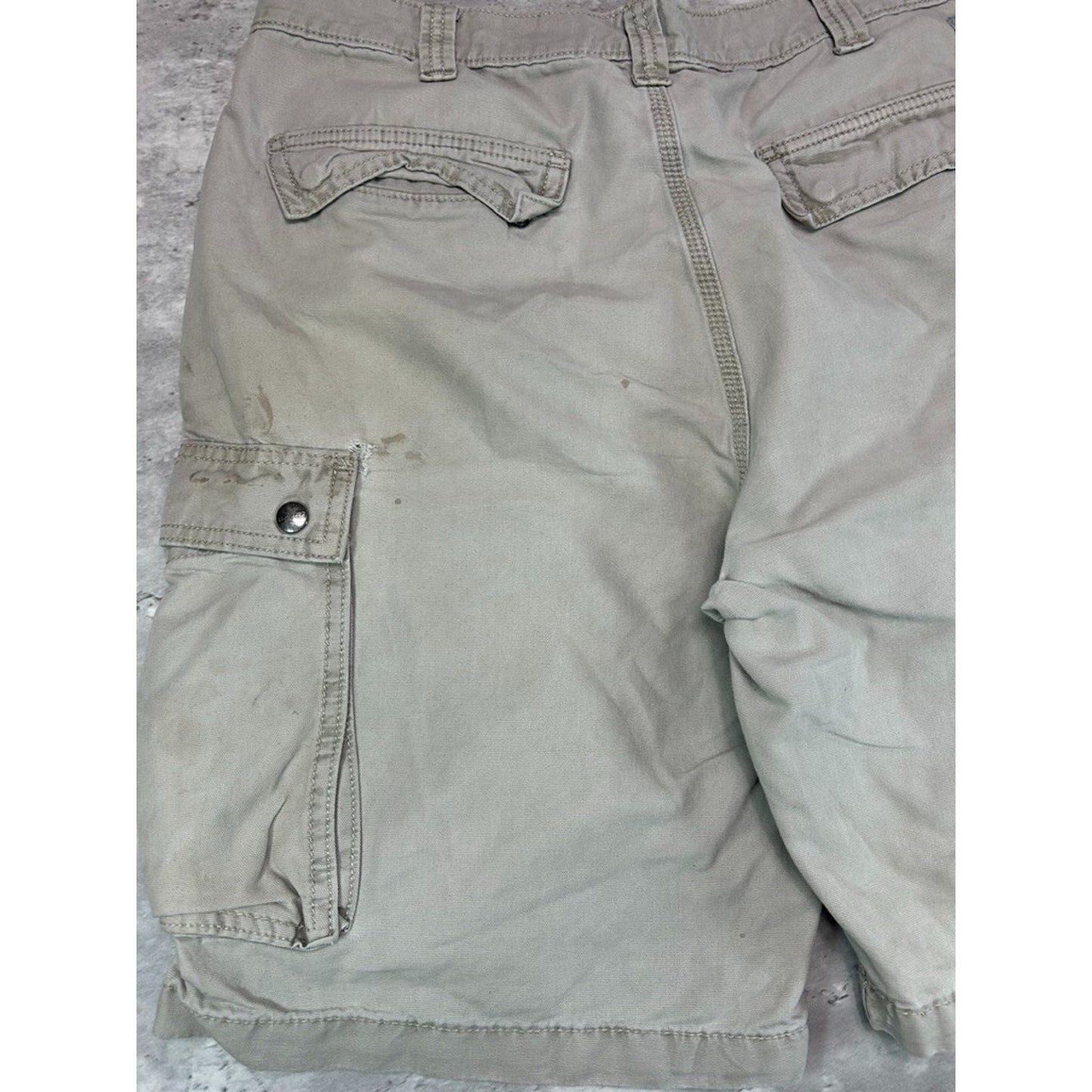 Carhartt Relaxed Fit Canvas Workwear Cargo Shorts Size 36 Beige