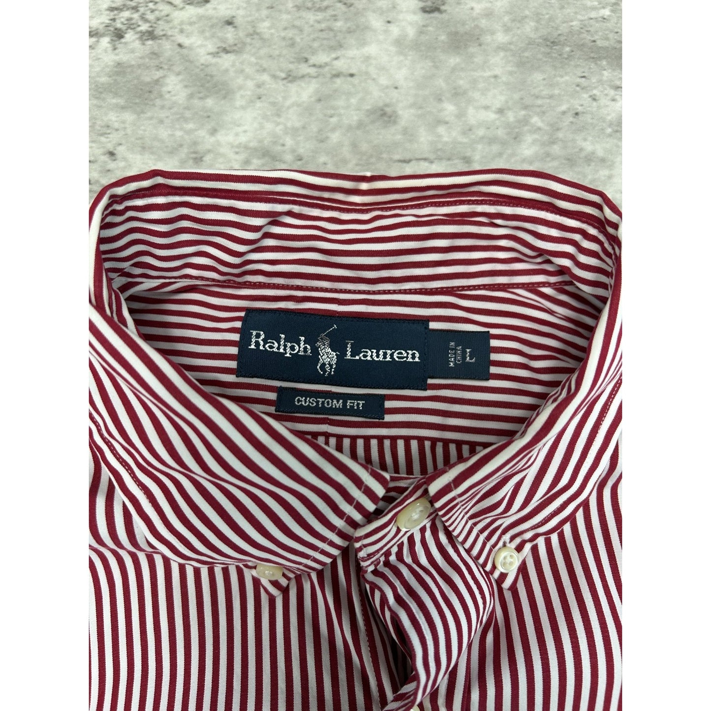 Vintage Polo Ralph Lauren Striped Print Long Sleeve Button Up Shirt Size Large