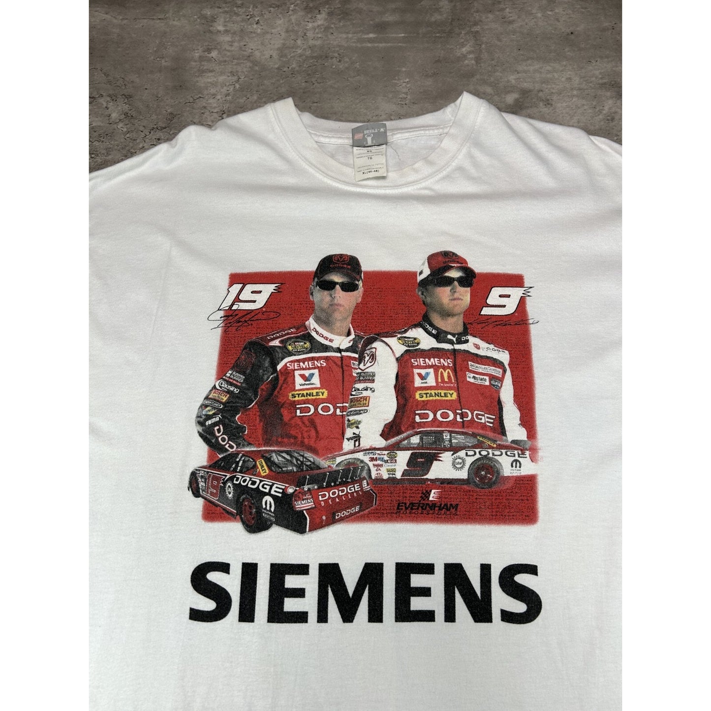 Vintage Jeremy Mayfield #19 Kasey Kahne #9 Nascar Dodge T-Shirt Size Large