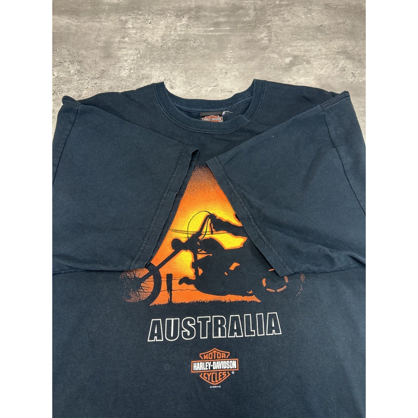Vintage Harley Davidson Australia Kangaroo Sunset Graphic T-Shirt Size 2XL