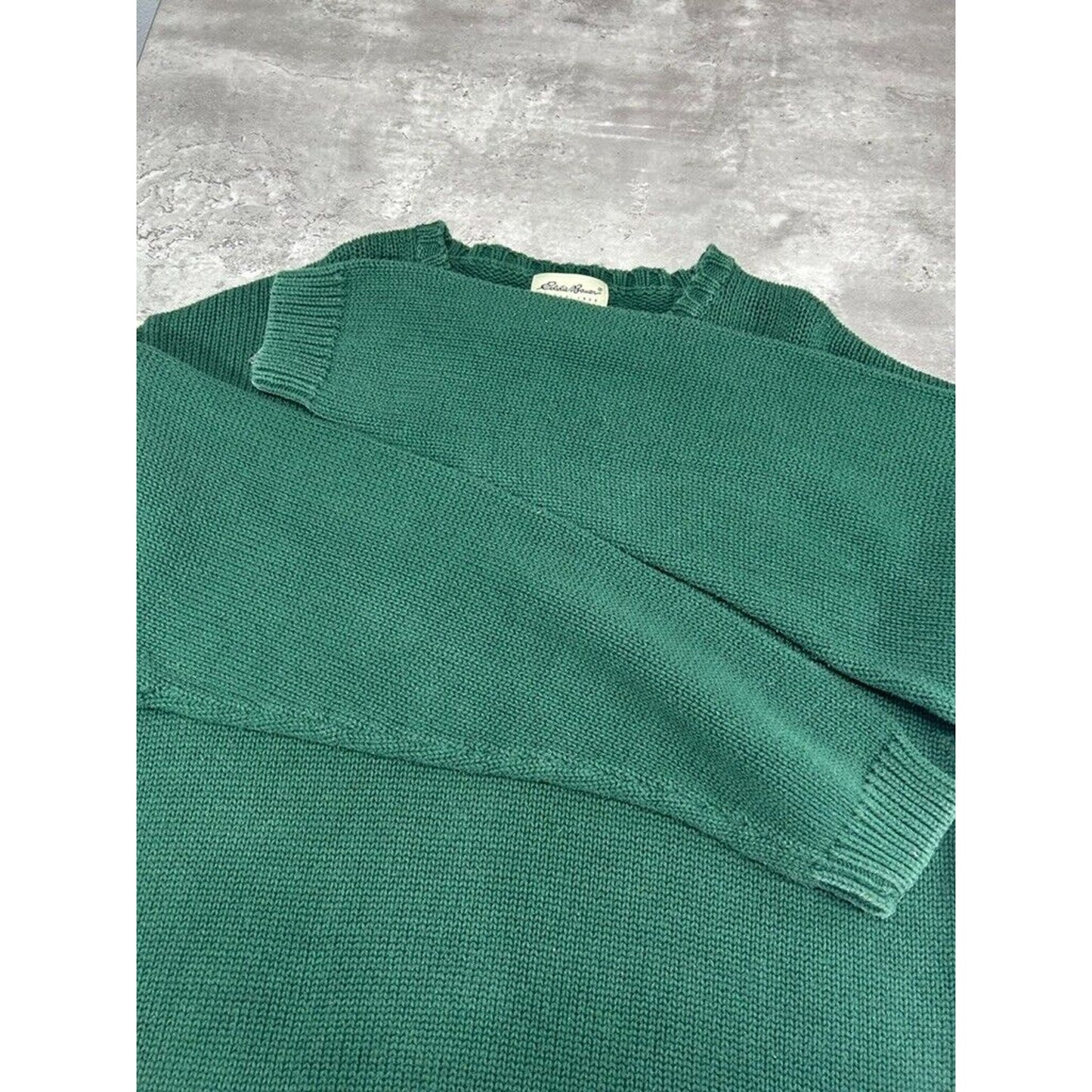 Vintage Eddie Bauer Ribbed Pullover Knit Sweater Size XL Green