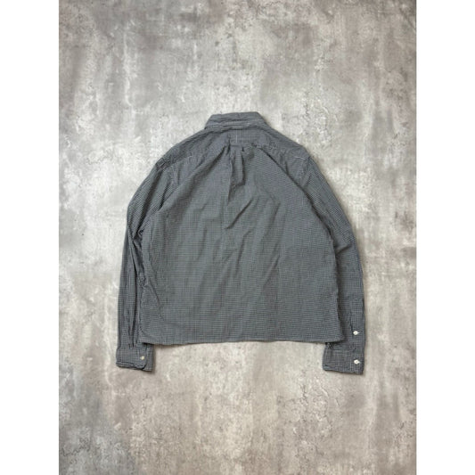 Vintage Polo Ralph Lauren Checkered Reworked Cropped Button Up Shirt Size Large